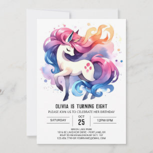 Elegant Digital Horse Birthday Invitation