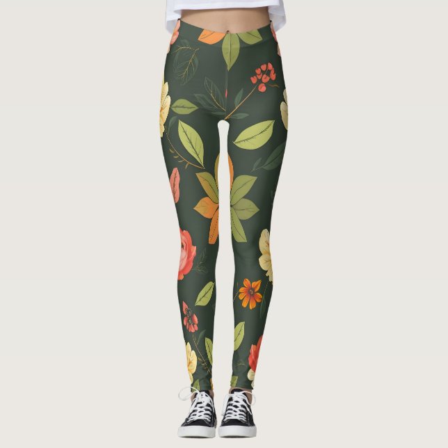 Elegant Digital Print Leggings (Front)