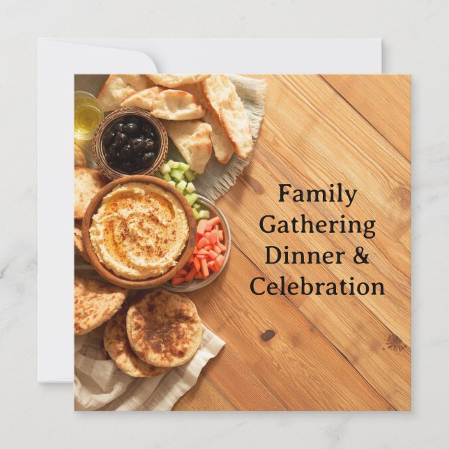 Elegant dinner invitation postcard (Front)