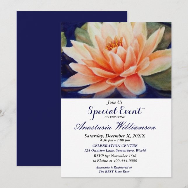ELEGANT DINNER PARTY EVENT INVITE (Front/Back)