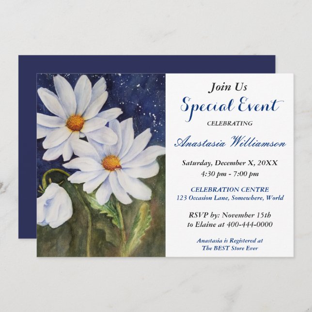 ELEGANT DINNER PARTY EVENT INVITE (Front/Back)