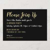 Elegant Dinner Party Reception Event Invitation