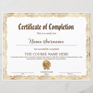 Elegant Diploma Certificate of Completion Award