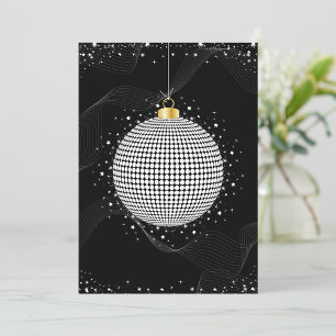 Elegant Disco Ball Christmas Ornament Invitation