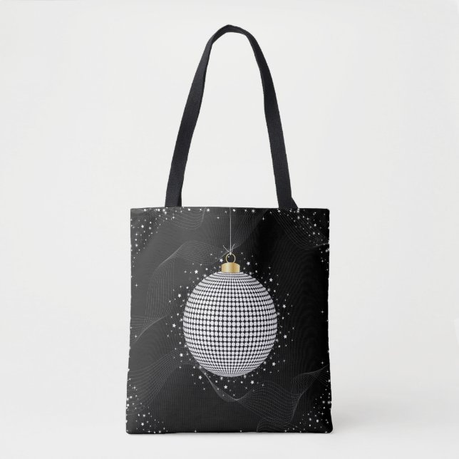 Elegant Disco Ball Christmas Ornament Tote Bag (Front)