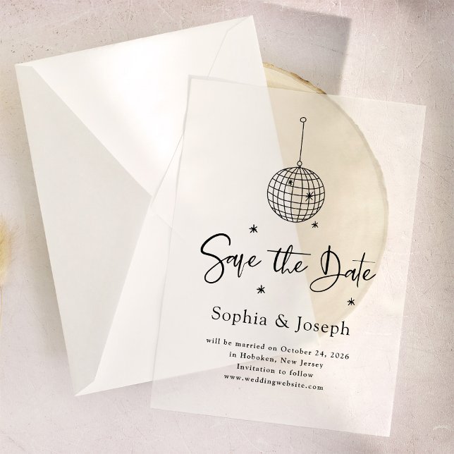 Elegant Disco Ball | Wedding Save the Date Vellum Invitations (Creator Uploaded)