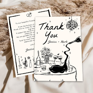 Elegant Disco Wedding Thank You Card