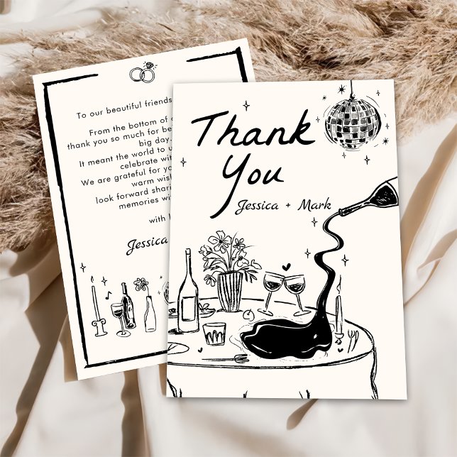 Elegant Disco Wedding Thank You Card (Creator Uploaded)