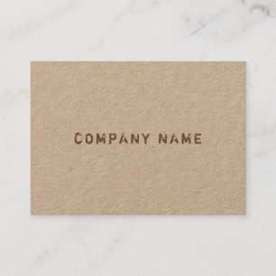 Elegant Distressed Text Real Kraft Paper Template Business Card