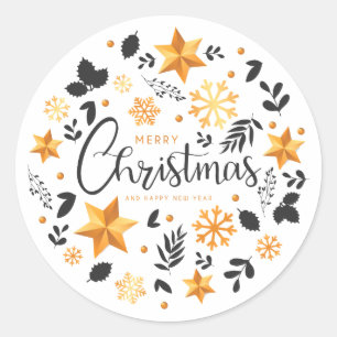 Elegant Ditsy Christmas Holiday   Sticker
