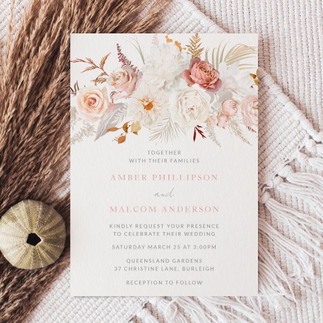 Elegant Divine Blush and White Floral Wedding Invitation (Creator Uploaded)