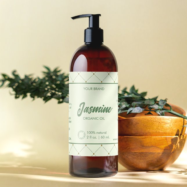 Elegant DIY Cosmetic Bottle Label in Retro Green (Creator Uploaded)