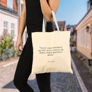 Elegant DIY Custom quote Tote Bag