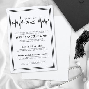 Elegant Doctor Medical Nursing School Graduation Invitation