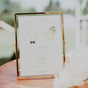 Elegant Dog Bride & Groom Signature Drink Poster