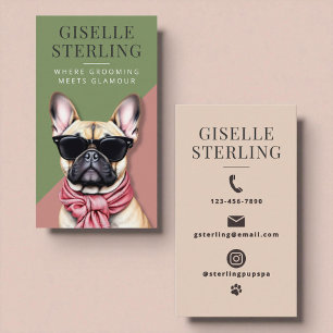 Elegant Dog Groomer Modern Professional Business Card