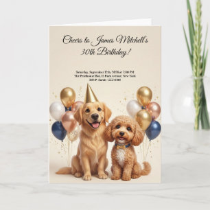 Elegant Dog Lover Birthday Party Card