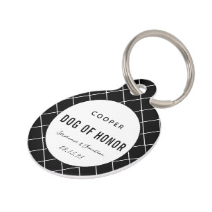 Elegant Dog of Honour Cute Personalised Dog Weddin Pet Tag