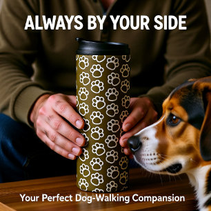 Elegant Dog paws brown  Thermal Tumbler