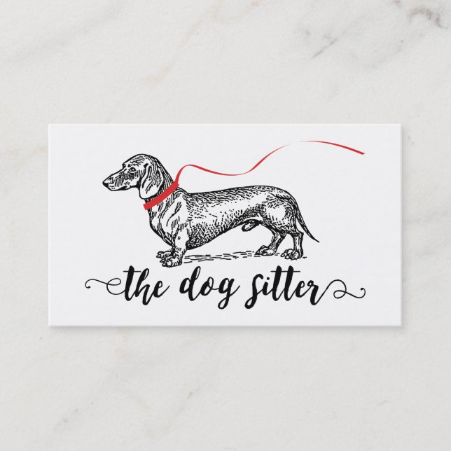 Elegant Dog Sitter Business Card (Front)