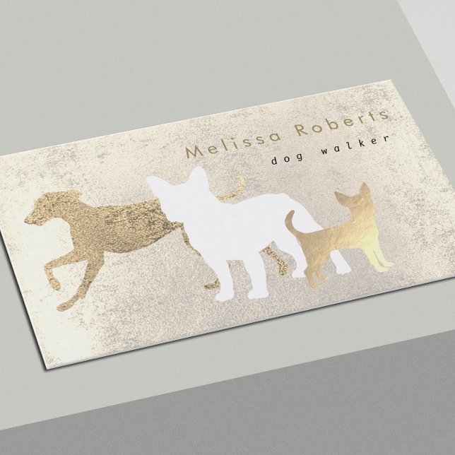 elegant dogs silhouettes dog walker business card (Creator Uploaded)