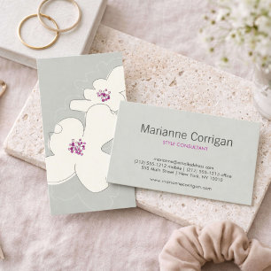 Elegant Dogwood Blossom Floral Boutique Business Card