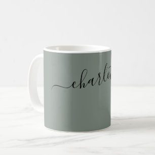 Elegant Dolphin Grey Colour Name Personalised Coffee Mug