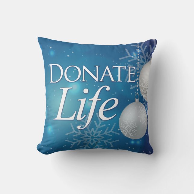 Elegant Donate Life Christmas Cushion (Front)