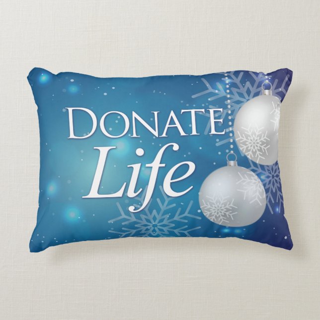 Elegant Donate Life Christmas Decorative Cushion (Front)