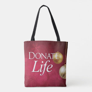 Elegant Donate Life Christmas Tote Bag