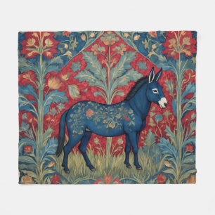 Elegant Donkey William Morris Inspired Patterned Fleece Blanket