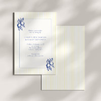 Elegant Doodle Blue Lemons & Stripes Wedding