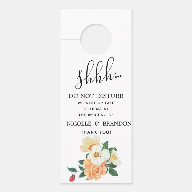 Elegant Door Hanger Do not disturb the Magnolia We (Front)