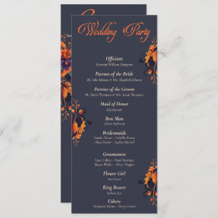 Elegant Dothic Floral minimalist Wedding program