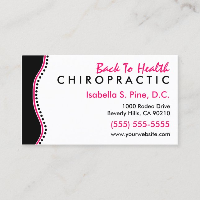 Elegant Dots Chiropractic Business Cards (Front)
