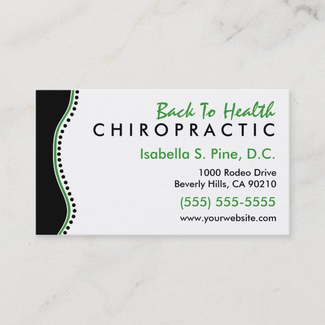 Elegant Dots Chiropractic Business Cards (Front)