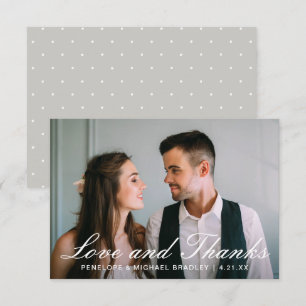 Elegant Dots Wedding Photo Thank You Card