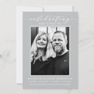 ELEGANT DOUBLE CELEBRATION OF LIFE FUNERAL SERVICE INVITATION