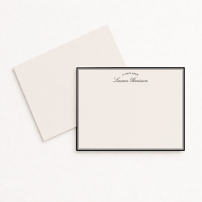 Elegant Double Frame Ivory Stationery Note Card (Creator Uploaded)