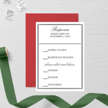 Elegant Double Frame Wedding RSVP Card