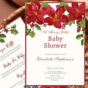 Elegant Double Sided Christmas Baby Shower Invitation
