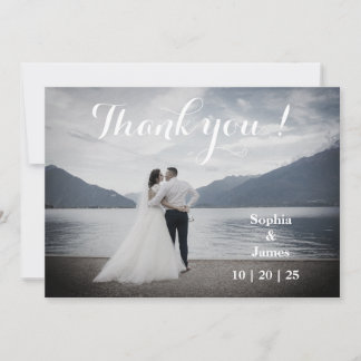 Elegant Double-Sided Wedding Thank You Card