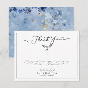 Elegant Dove Cross Funeral Thank You Card