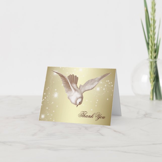 Elegant Dove Funeral Thank You Cards (Front)