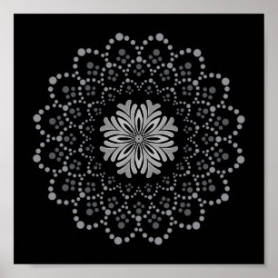 Elegant Downloadable Floral Mandala Template Poster