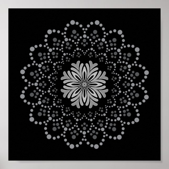 Elegant Downloadable Floral Mandala Template Poster (Front)