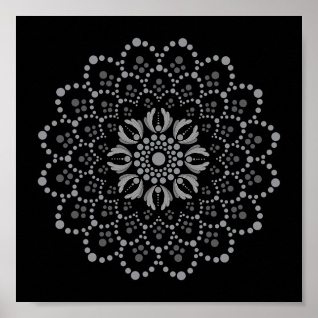 Elegant Downloadable Floral Mandala Template Poster (Front)