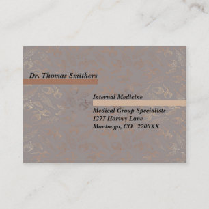 Elegant Dr. Design in Brown, Tan & Gold Colours Business Card