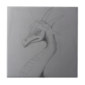 Elegant Dragon Drawing Ceramic Tile
