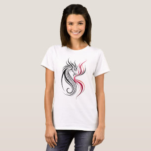 Elegant Dragon Line Art T-Shirt